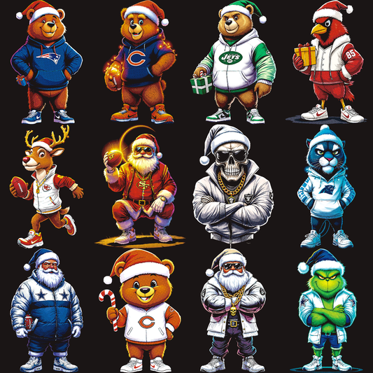 NFL Halftone Christmas Mascot Series