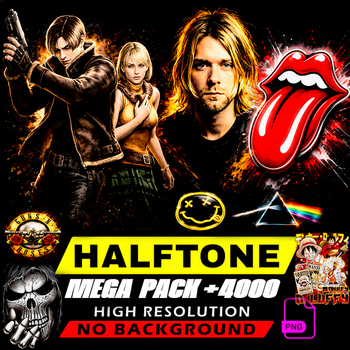MEGA Halftone Universe: 4000+ Assets for Rock, Anime, Movies & Comic ...