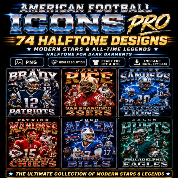 American Football Icons Pro – 74 Halftone Designs