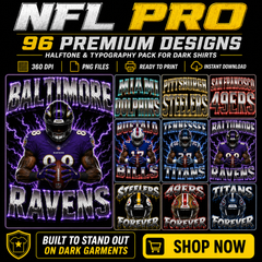NFL PRO – 96 Halbton-Football-Designs für dunkle Shirts