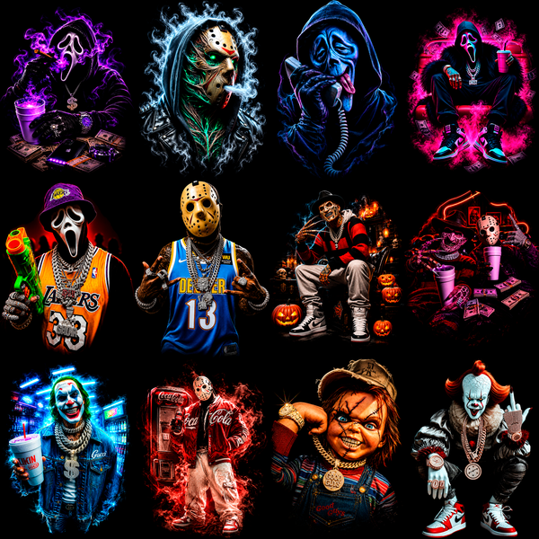 Horror Icon Pro – 89 Premium-Halbton-Designs für dunkle Kleidungsstücke + Mockups
