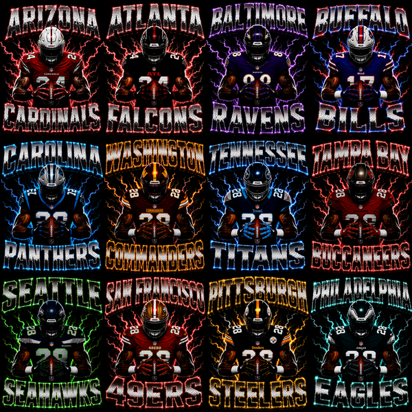NFL PRO – 96 Halbton-Football-Designs für dunkle Shirts