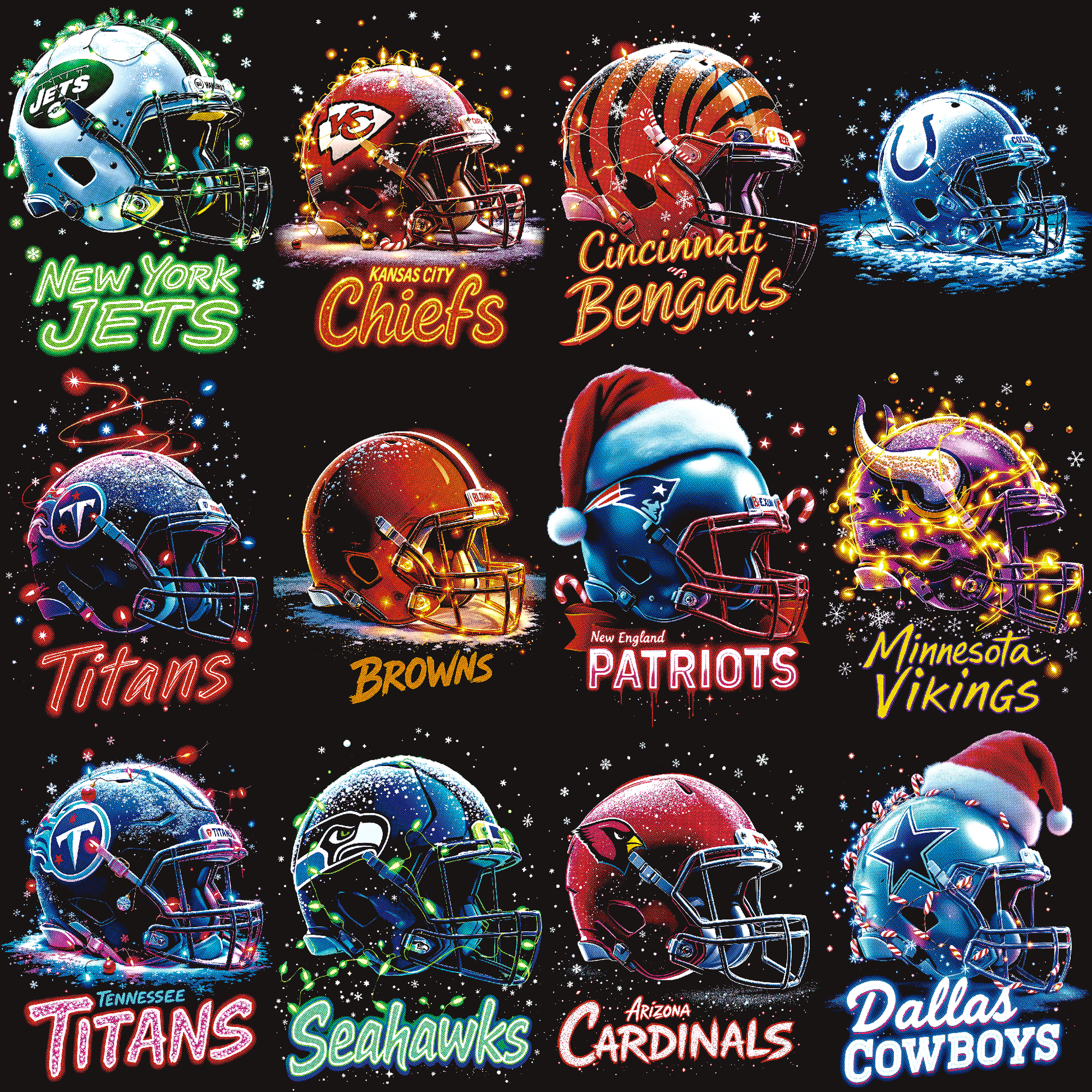 christmas football helmet NFL Halftone Christmas Helmet Series – Mahe Print