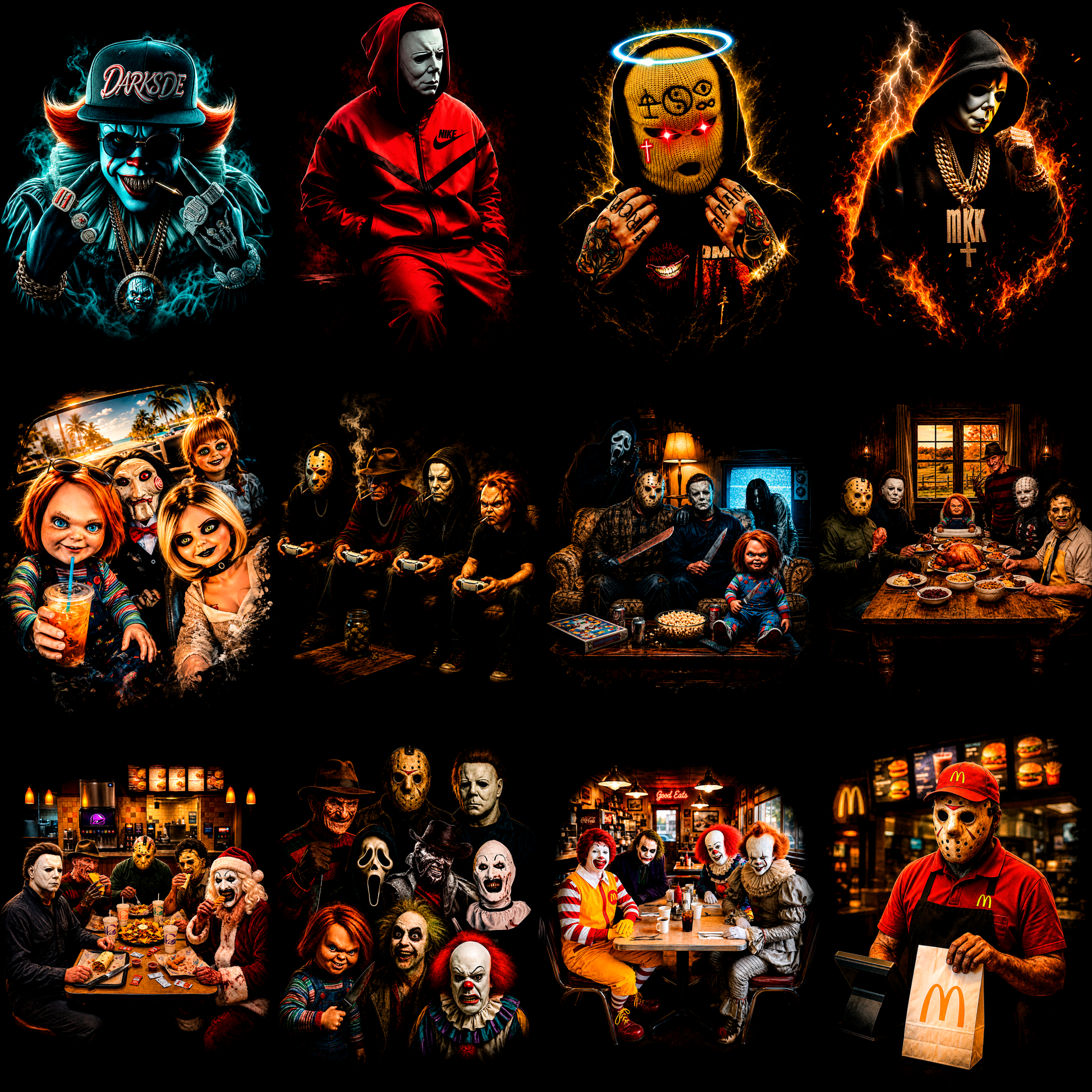 Horror Icon Pro – 89 Premium-Halbton-Designs für dunkle Kleidungsstücke + Mockups