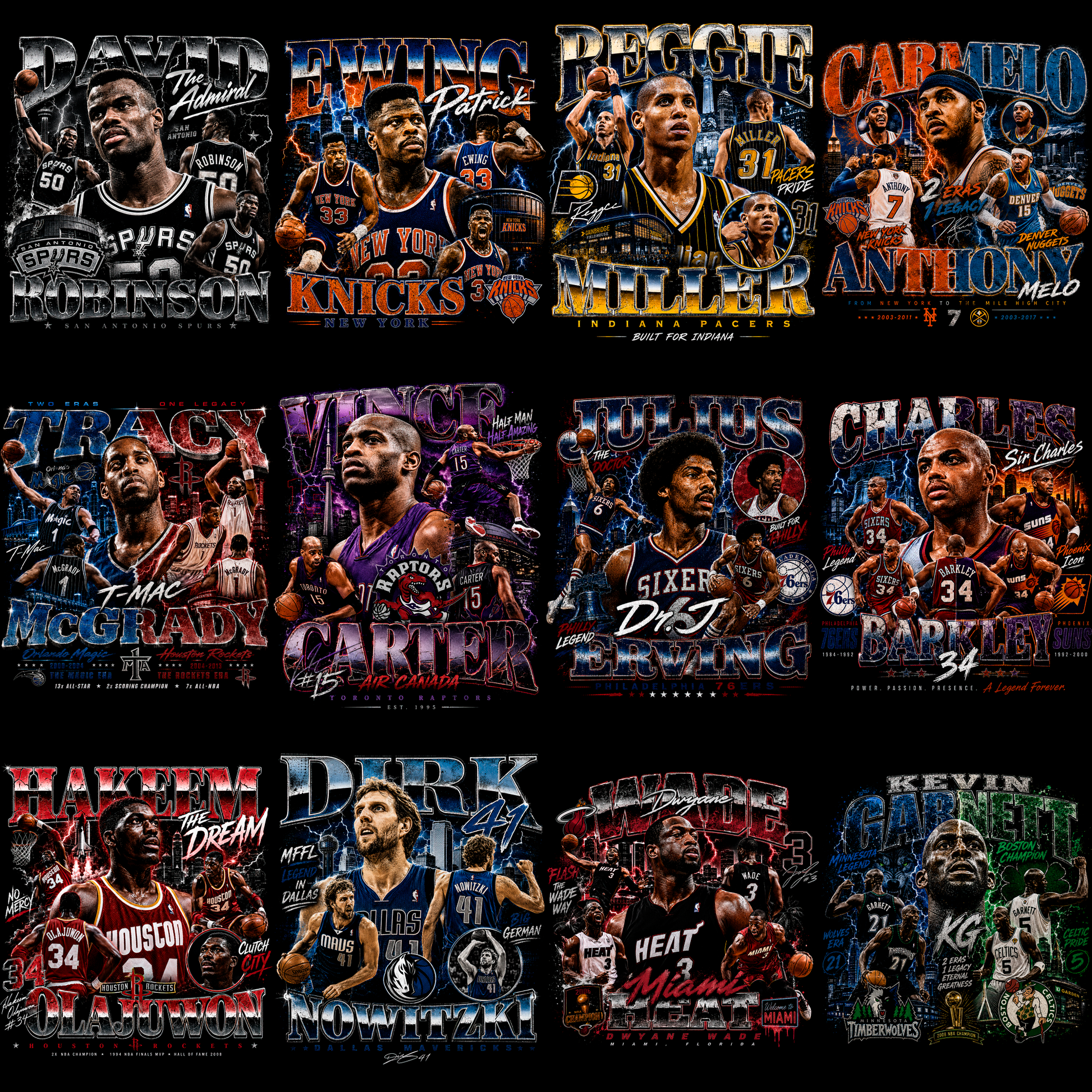 Court Icons Halftone Pro – 77 Basketball Stars & Legends Designs