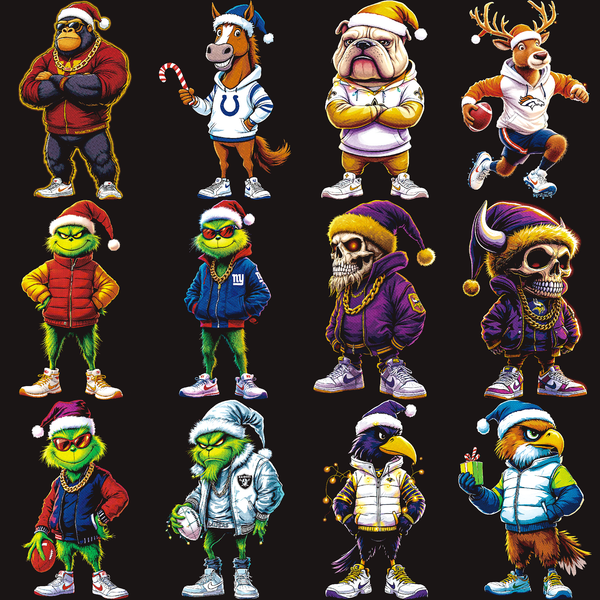 NFL Halftone Christmas Mascot Series