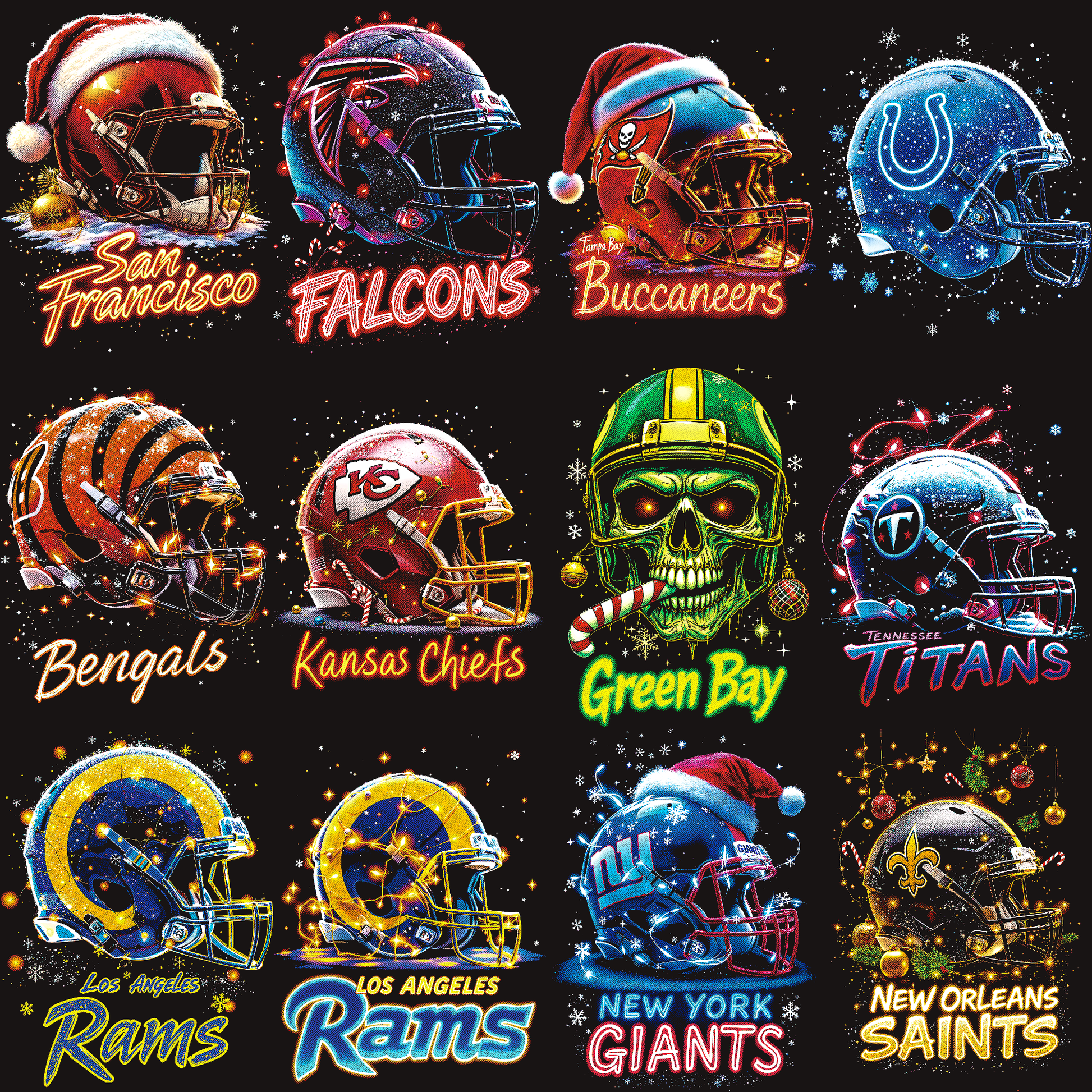 Serie di caschi natalizi NFL Halftone