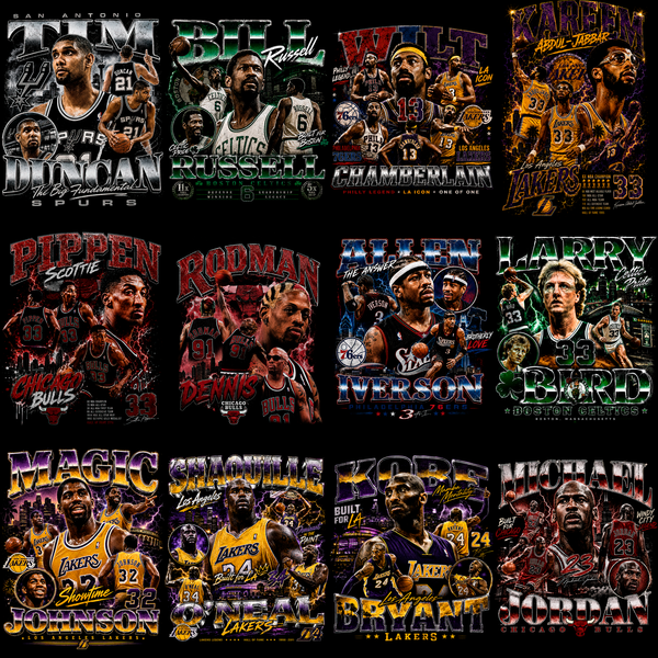 Court Icons Halftone Pro – 77 Basketball Stars & Legends Designs