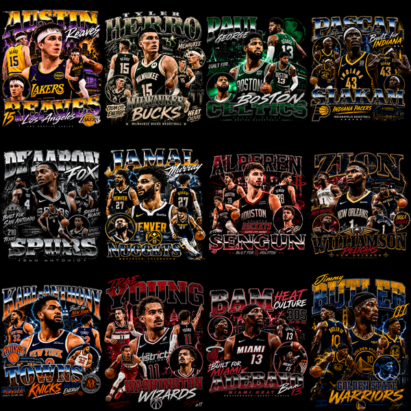 Court Icons Halftone Pro – 77 Basketball Stars & Legends Designs