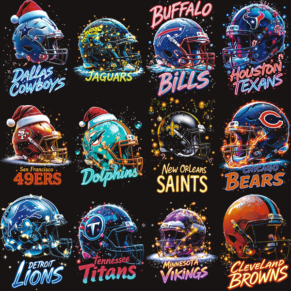 Serie di caschi natalizi NFL Halftone
