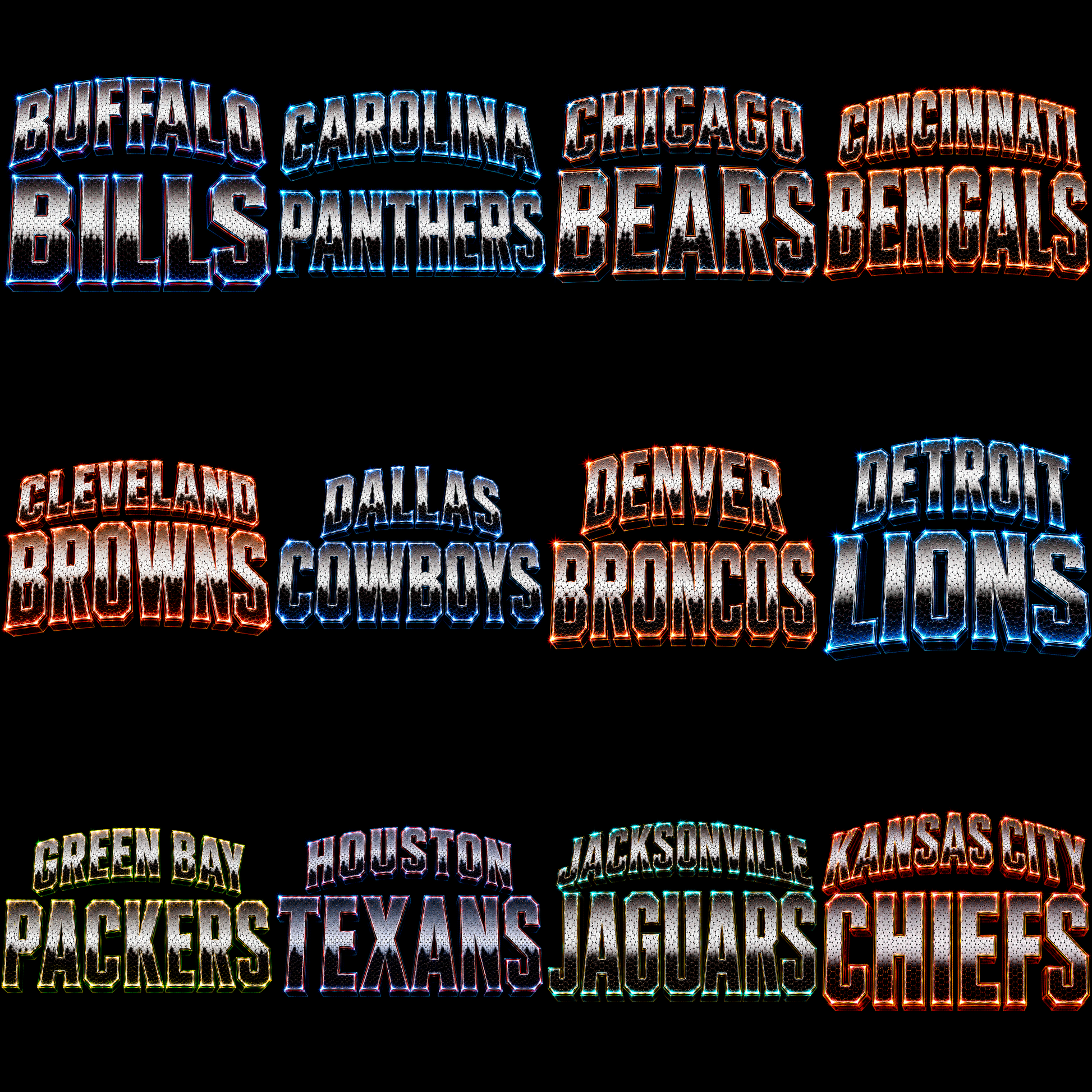 NFL PRO – 64 Halftone Football Designs for Dark Shirts