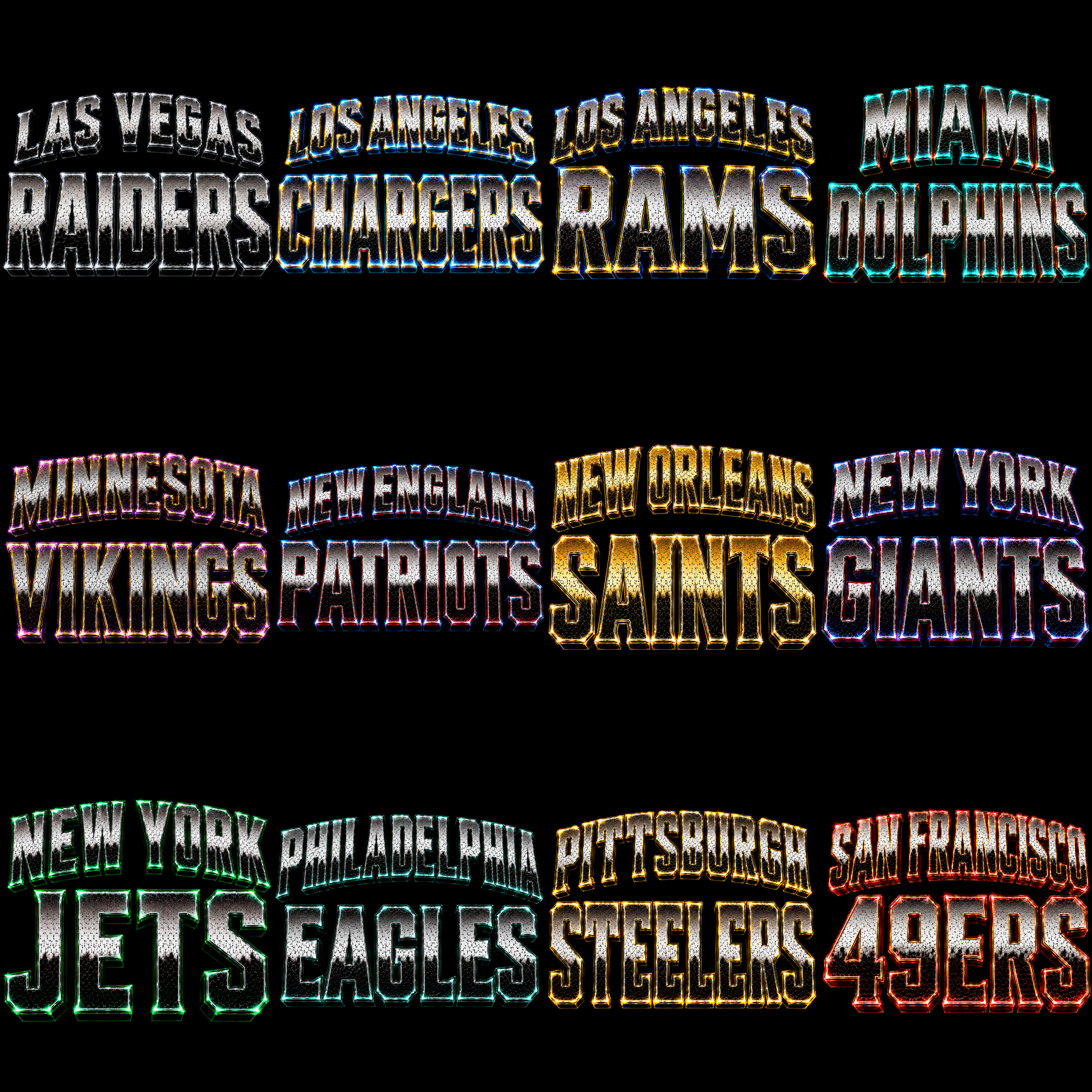 NFL PRO – 64 Halftone Football Designs for Dark Shirts