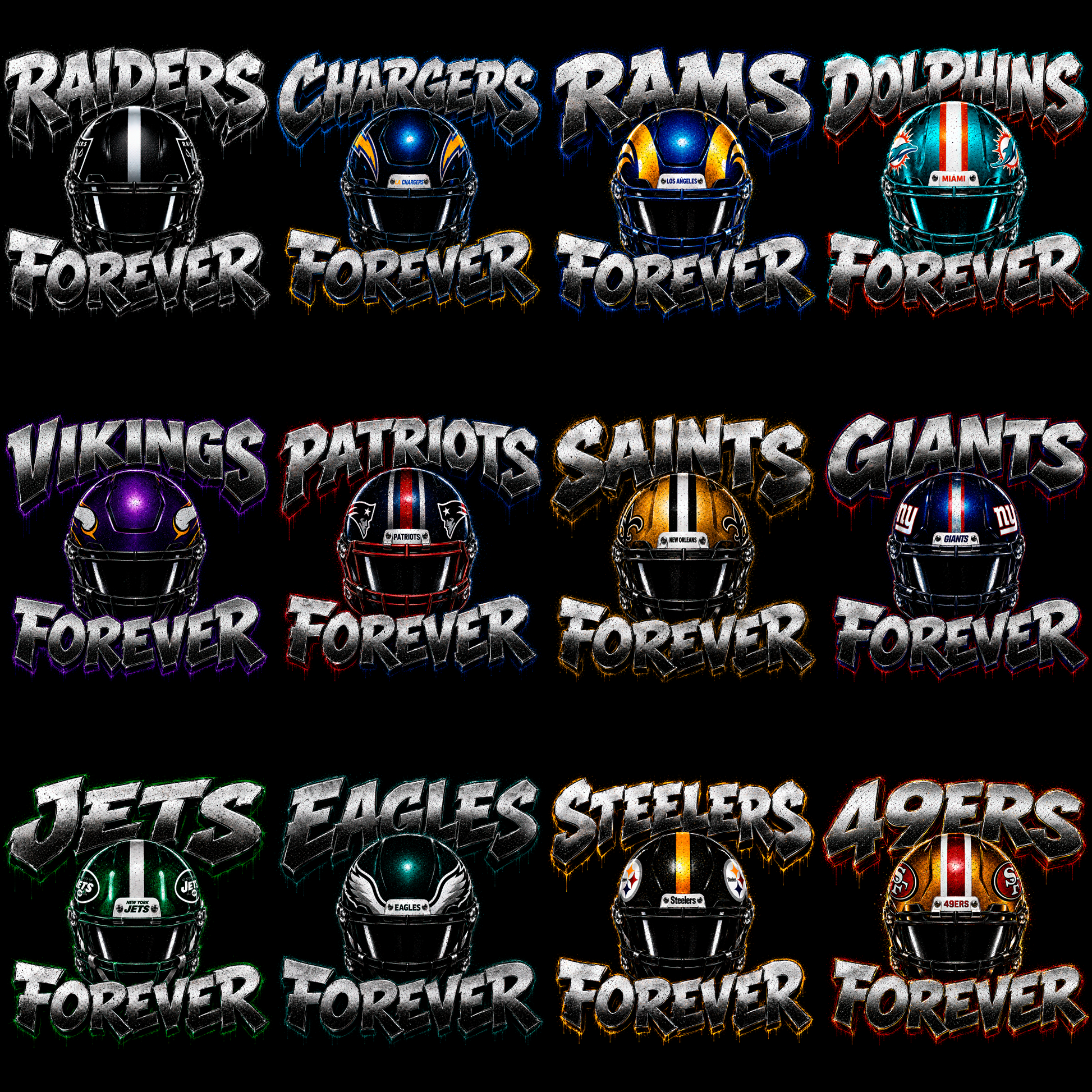 NFL PRO – 96 Halbton-Football-Designs für dunkle Shirts