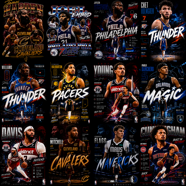 Court Icons Halftone Pro – 77 Basketball Stars & Legends Designs