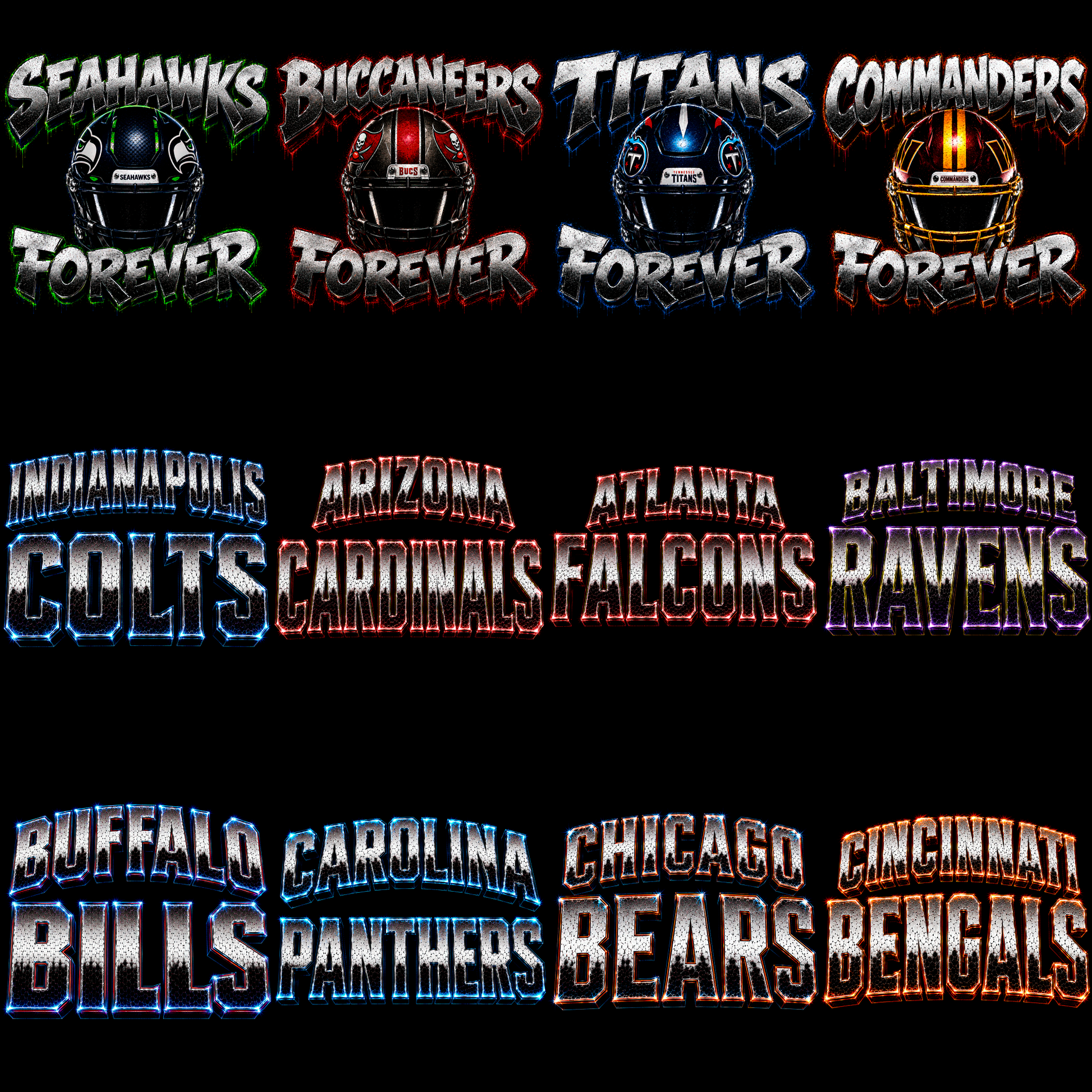 NFL PRO – 96 Halbton-Football-Designs für dunkle Shirts