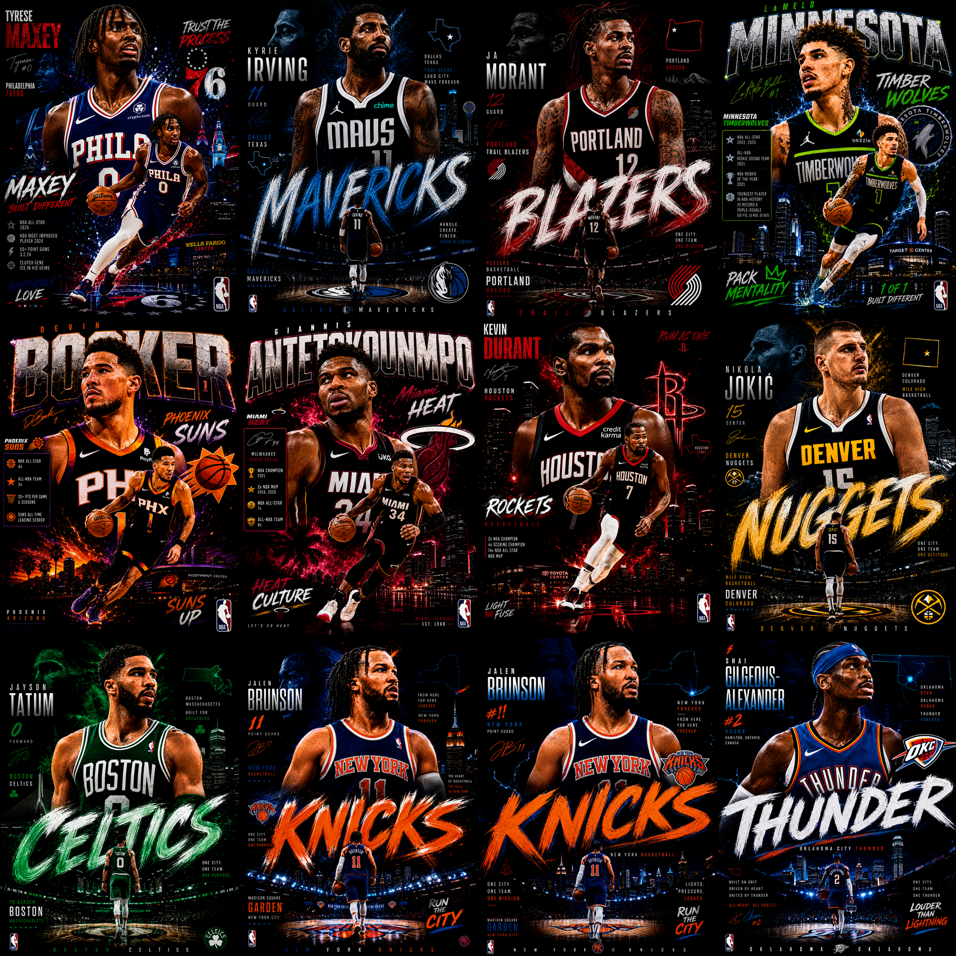 Court Icons Halftone Pro – 77 Basketball Stars & Legends Designs