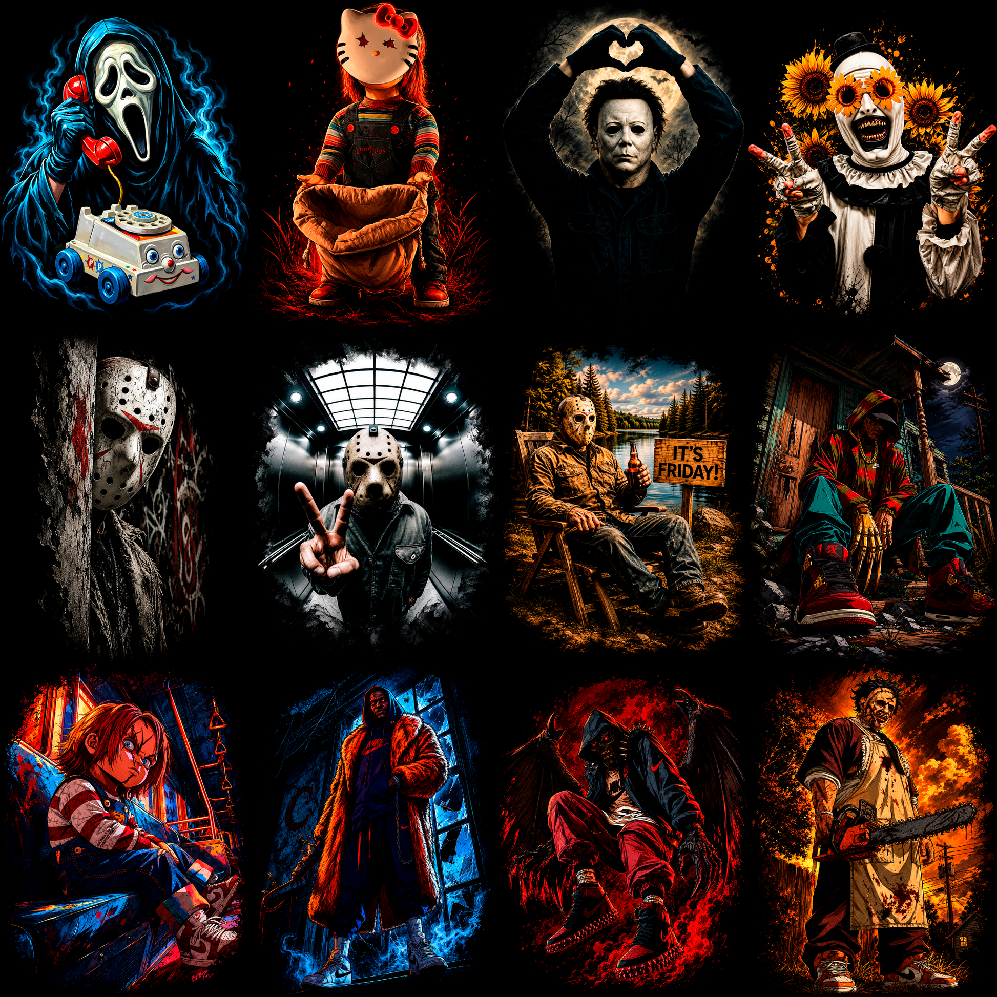 Horror Icon Pro – 89 Premium-Halbton-Designs für dunkle Kleidungsstücke + Mockups