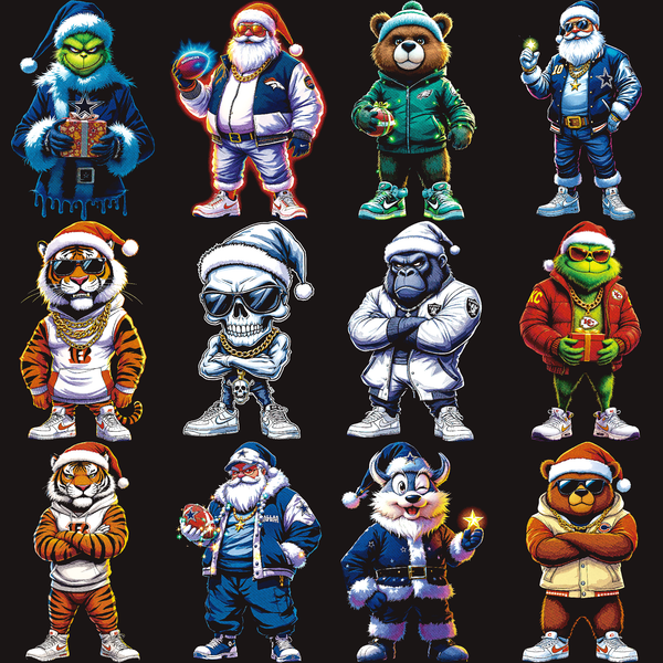 NFL Halftone Christmas Mascot Series