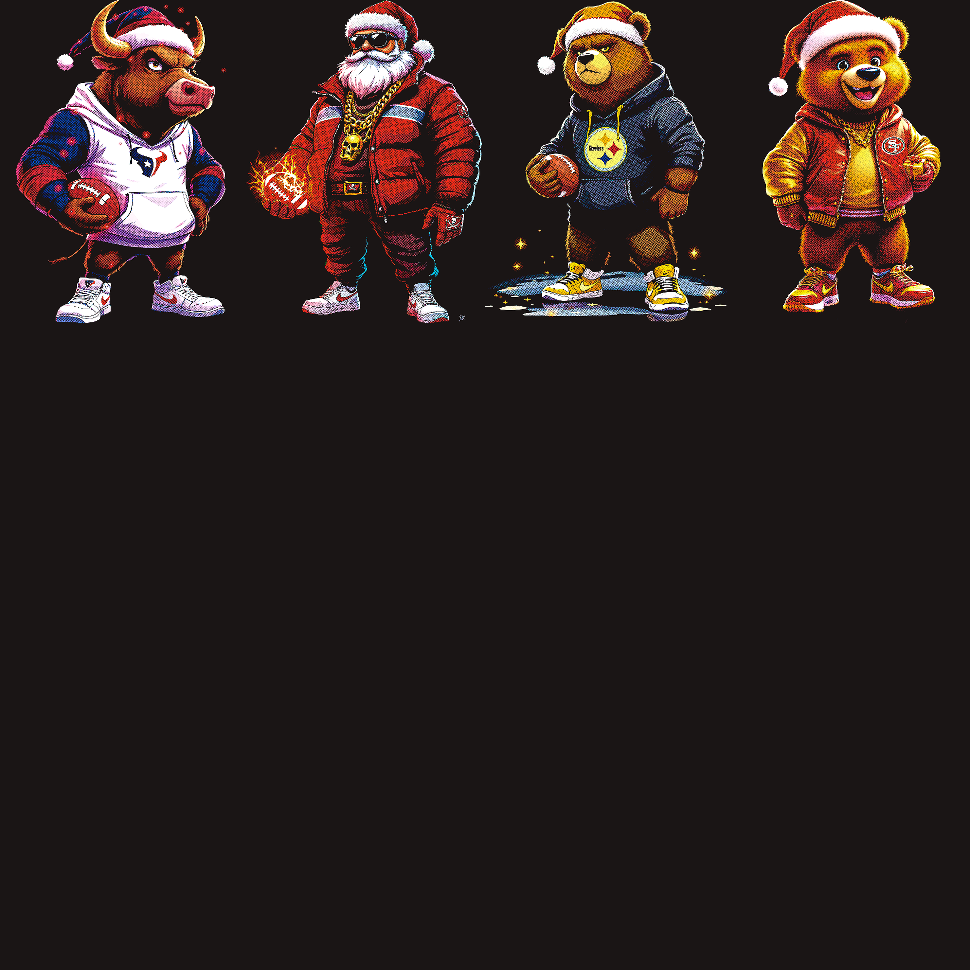 NFL Halftone Christmas Mascot Series