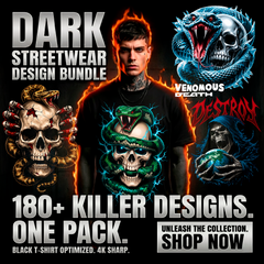 Dark Streetwear Design Bundle | Über 180 Heavy Metal & Biker T-Shirt Designs
